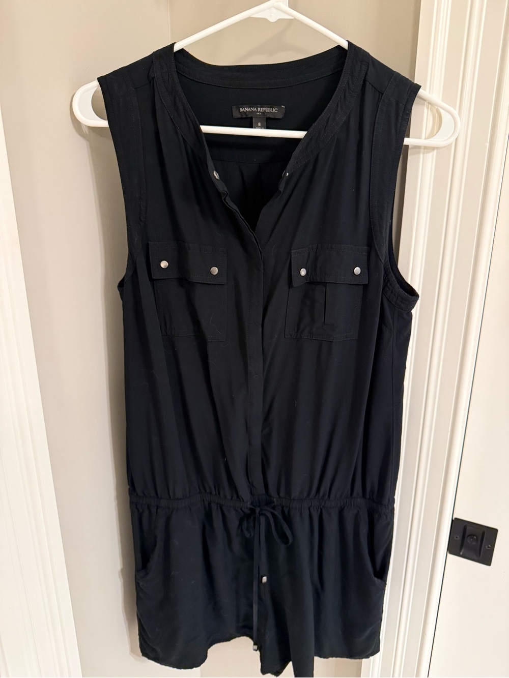 Banana Republic Black Shorts Romper Drawstring Waist